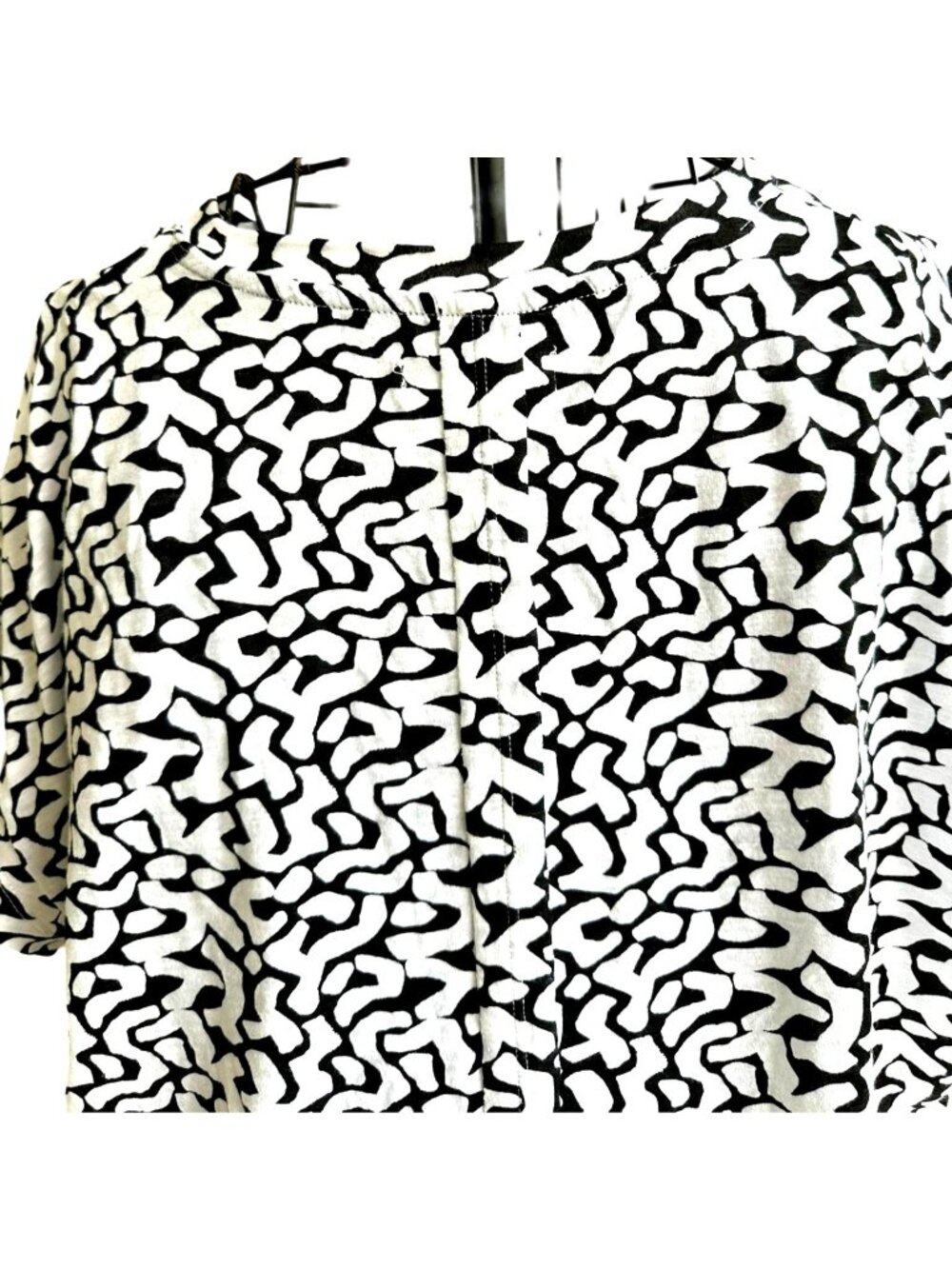 NWT Kinesis Pullover Top XL Black White Stripe Abstract Dolman Sleeves Workwear - Picture 10 of 12